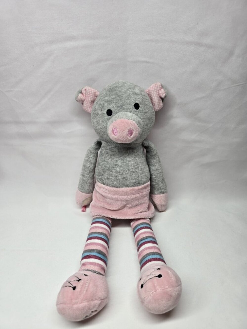 Scentsy Baby Buddy Sidekick Pippy Pig Newborn Nursery Plush Lovey Toy Gray 14"